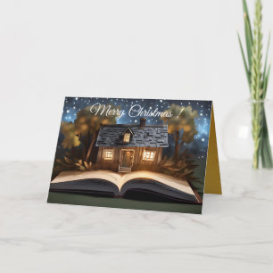 Kleine Huis met Sprookje Boek Kerstmis GC Kaart