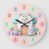 Kleine huisjes met draak en meisje met NAAM Grote Klok (Voorkant)