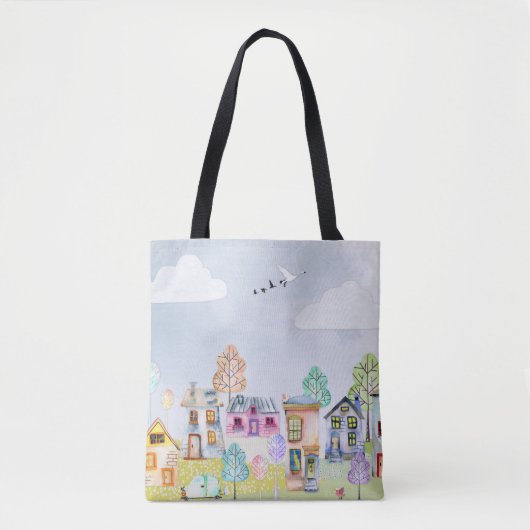 Kleine huislandschap tote bag (Voorkant)