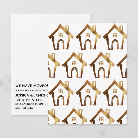 Kleine huizen die we hebben verplaatst, gouden en kaart (Voorkant / Achterkant)
