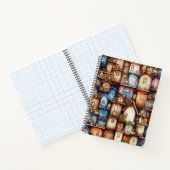 Kleine huizen over huizen Schattigee Waterverf Notitieboek (Binnen)