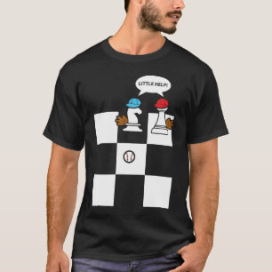 Kleine hulp Baseball Chess Pun Humor Gift T-shirt