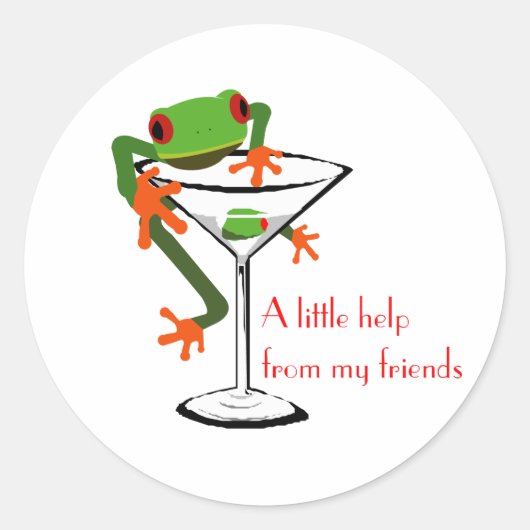 Kleine hulp van mijn vrienden ronde sticker (Voorkant)