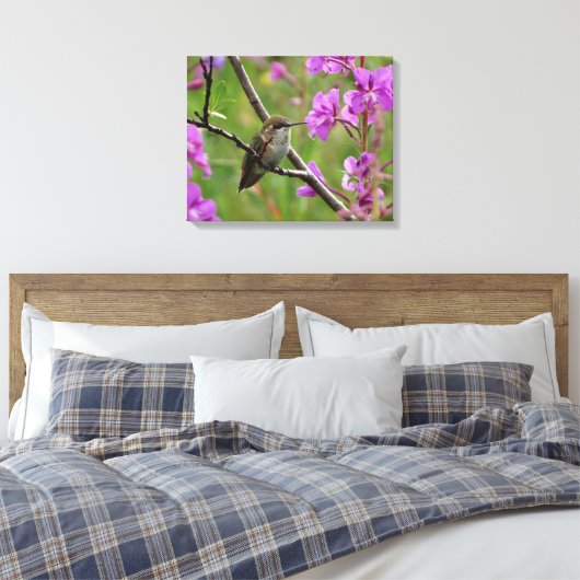 kleine Hummingvogel Canvas Afdruk (Insitu (Slaapkamer))