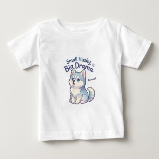 Kleine Husky Grote Drama Grappige Puppy (Voorkant)