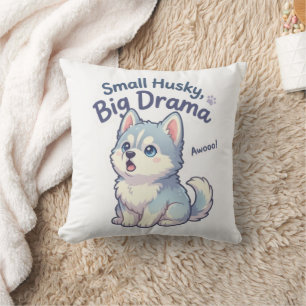 Kleine Husky Grote Drama Grappige Puppy Kussen