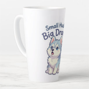 Kleine Husky Grote Drama Grappige Puppy Latte Mok