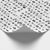 Kleine Huwelijk Icoon Symbolen patroon Cadeaupapier (Hoek)