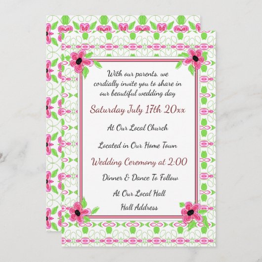  kleine huwelijksuitnodiging feestdagenkaart (Voorkant / Achterkant)