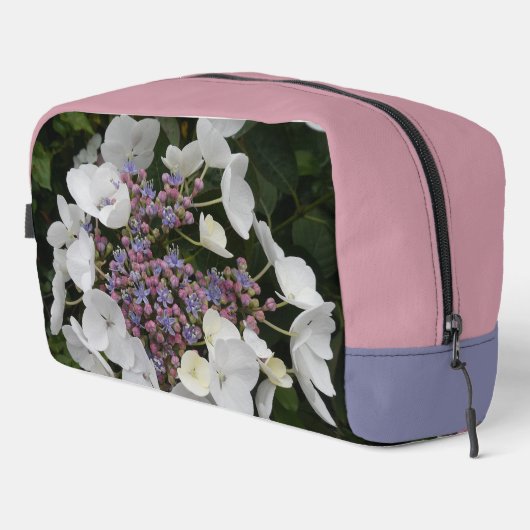 Kleine Hydrangea Bloemen Patroon Toiletery Tas (Rechterhoek)