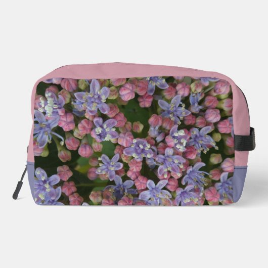 Kleine Hydrangea Bloemen Patroon Toiletery Tas (Achterkant)