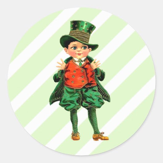 kleine Ierse jongen St. Patrick's Day Ronde Sticker (Voorkant)