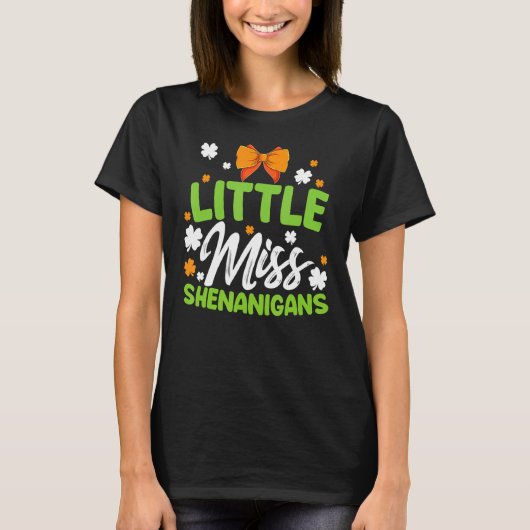 Kleine Ierse Miss Shenanigans St Patricks Day Iris T-shirt (Voorkant)