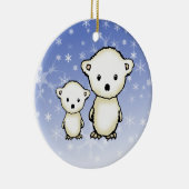 Kleine ijsbeer kerstornament keramisch ornament (Rechts)