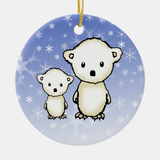 Kleine ijsbeer kerstornament keramisch ornament (Voorkant)