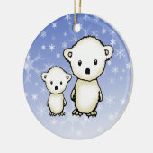 Kleine ijsbeer kerstornament keramisch ornament (Links)