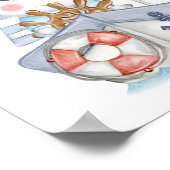 Kleine ijsbeer op een boot poster (Hoek)