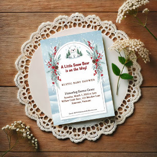 Kleine ijsbeer winter baby shower uitnodiging