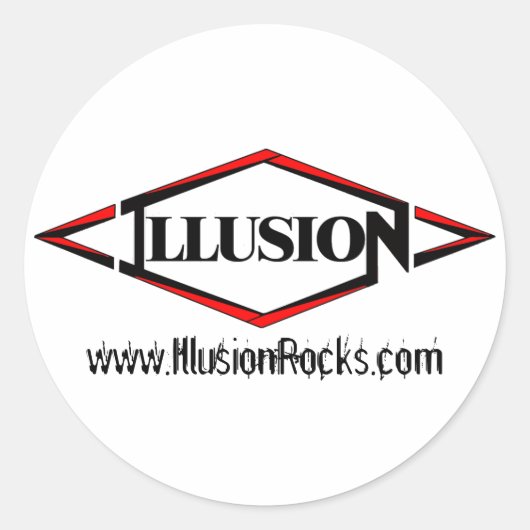 Kleine Illusie Sticker, logo & website Ronde Sticker (Voorkant)