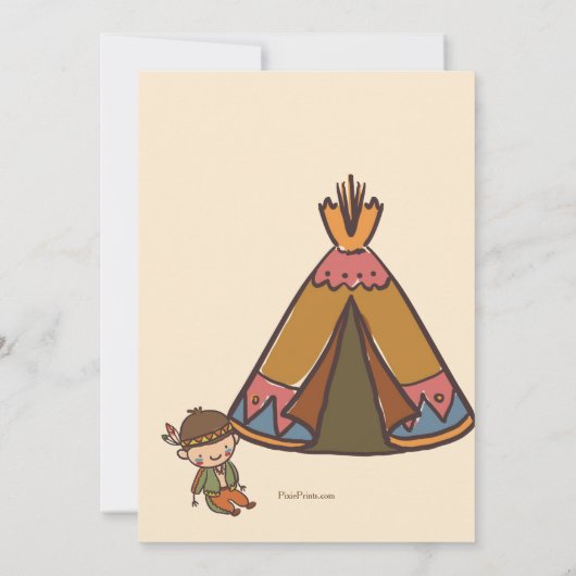 Kleine Indianen uitnodiging (Achterkant)