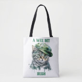 KLEINE IRISH GRAY TABBY CAT MET PET TOTE BAG (Voorkant)