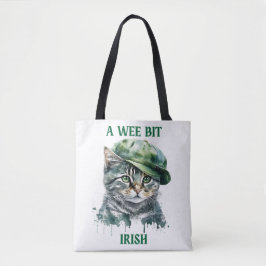 KLEINE IRISH GRAY TABBY CAT MET PET TOTE BAG