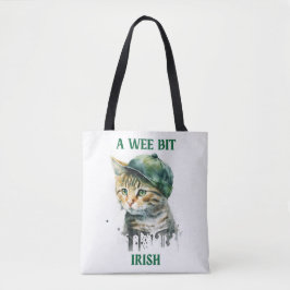 KLEINE IRISH GRAY TABBY CAT MET PET TOTE BAG