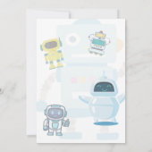 Kleine is op de weg robo speelgoed baby shower kaart (Achterkant)