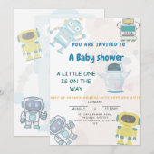 Kleine is op de weg robo speelgoed baby shower kaart (Voorkant / Achterkant)