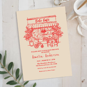 kleine is op komst Huis cafe thema BABY Shower Kaart