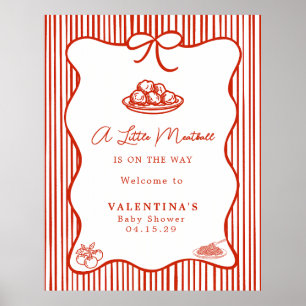 Kleine Italiaanse Bal gehaktbal Thema Baby Shower Poster