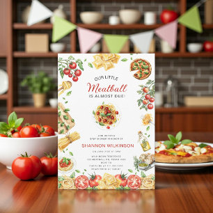 Kleine Italiaanse Gehaktbal Baby Shower Kaart