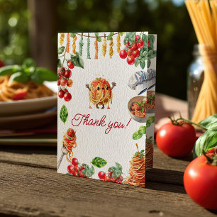 Kleine Italiaanse Pasta Baby Shower Bedankkaart