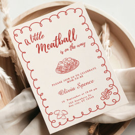 Kleine Italiaanse vleesbal baby shower uitnodiging