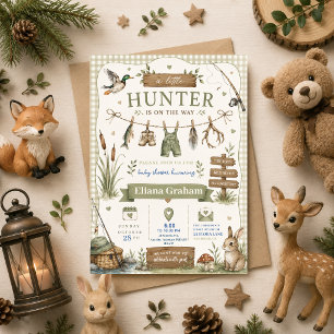 Kleine Jager Baby Shower Woodland Jongen Printbaar Kaart