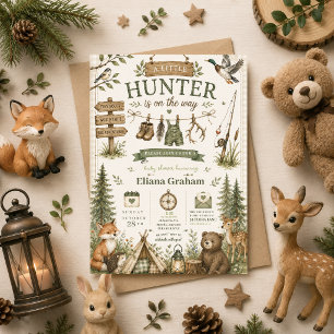 Kleine Jager Baby Shower Woodland Jongen Printbaar Kaart