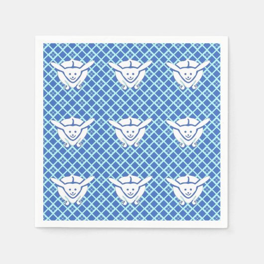 Kleine Japanse konijn, blauw Servetten (Voorkant)