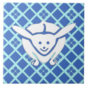 Kleine Japanse konijn, blauw Tegeltje