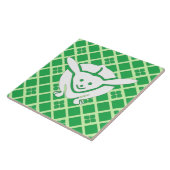 Kleine Japanse konijn, groen Tegeltje (Zijkant)