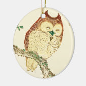 Kleine Japanse uil Keramisch Ornament (Links)