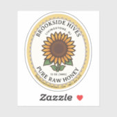 Kleine Jar Ovaal Zonnebloem Honing Label (Vel)