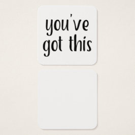 Kleine "je hebt dit" Typografie Berichtnotities Vierkante Visitekaartjes