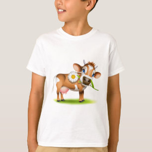 Kleine Jersey-koe die madeliefje eet T-shirt