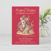 Kleine Joey Kardinaal Rode Baby shower Uitnodiging (Staand voorkant)