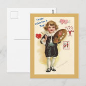  kleine jongen artistieke mooie Valentijn kopie Briefkaart (Voorkant / Achterkant)