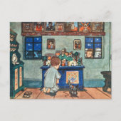 Kleine jongen bidt feestdagenkaart (Voorkant)