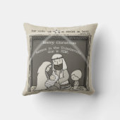 Kleine jongen bij de kerst van Manger-Merry Kussen (Achterkant)