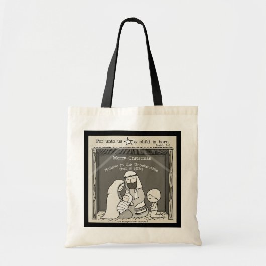 Kleine jongen bij de kerst van Manger-Merry Tote Bag (Voorkant)