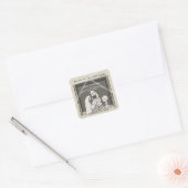 Kleine jongen bij de kerst van Manger-Merry Vierkante Sticker (Envelop)