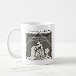 Kleine jongen bij de kribbe - Prettig kerstfeest Koffiemok